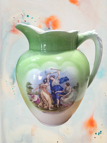 Jarra de aguamanil porcelana Cartuja de Sevilla vintage - Cositas Antiguas – La Guadaña, Anticuarios Online en Jerez , vender antigüedades, muebles antiguos