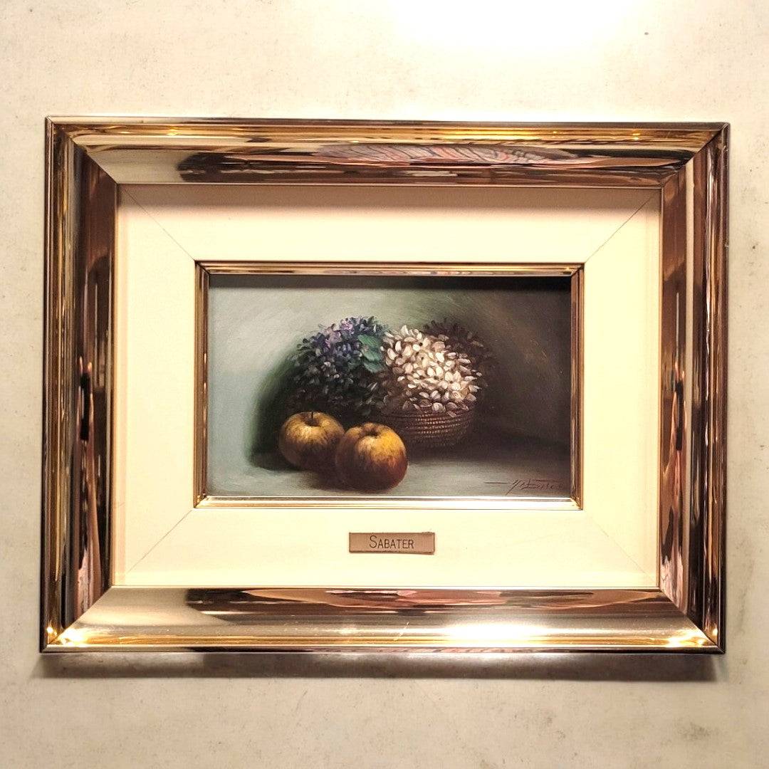 Óleo sobre Tabla con Membrillos y Flores - Cositas Antiguas – La Guadaña, Anticuarios Online en Jerez , vender antigüedades, muebles antiguos