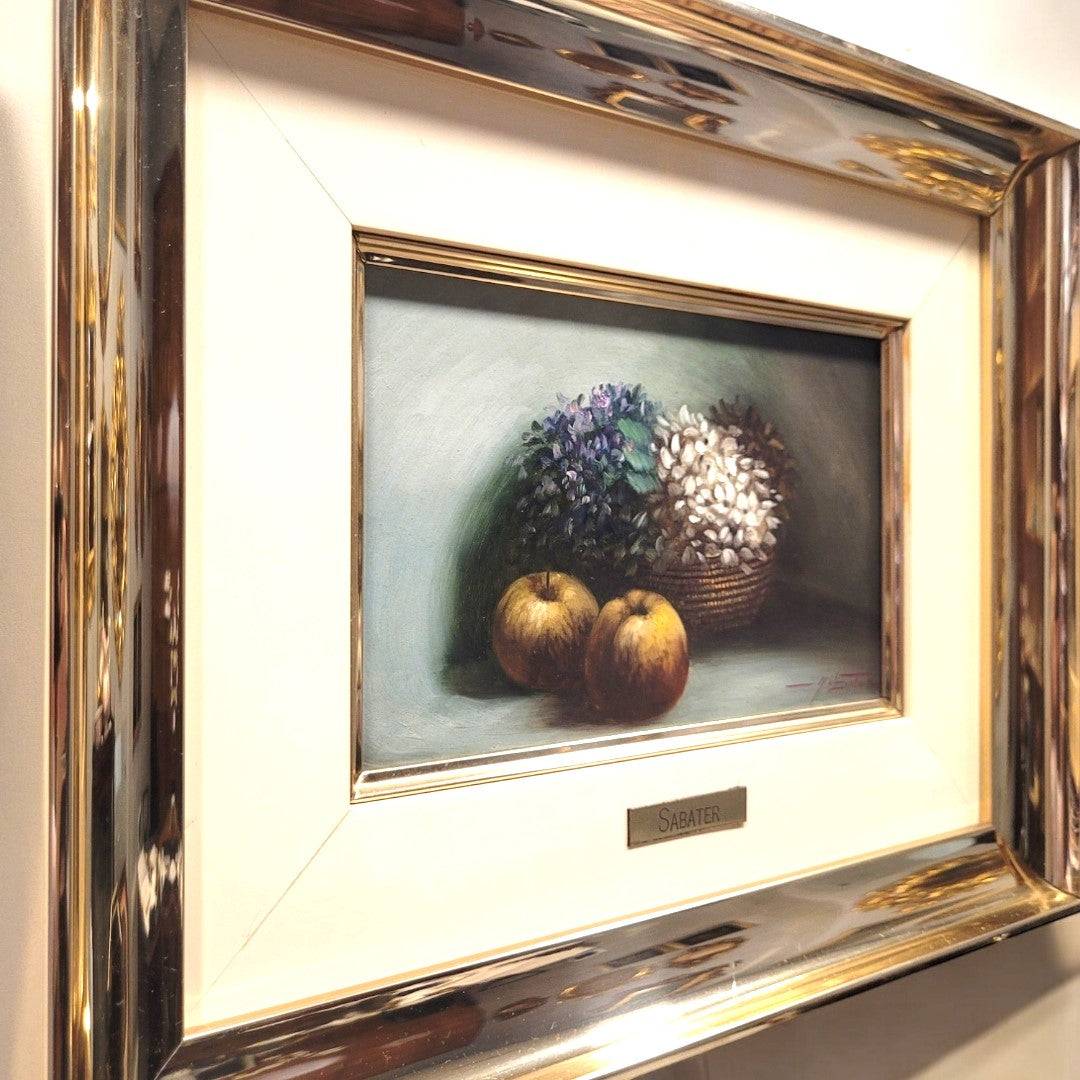 Óleo sobre Tabla con Membrillos y Flores - Cositas Antiguas – La Guadaña, Anticuarios Online en Jerez , vender antigüedades, muebles antiguos