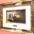 Óleo sobre tabla con membrillos y jarra - Sabater - Cositas Antiguas – La Guadaña, Anticuarios Online en Jerez , vender antigüedades, muebles antiguos