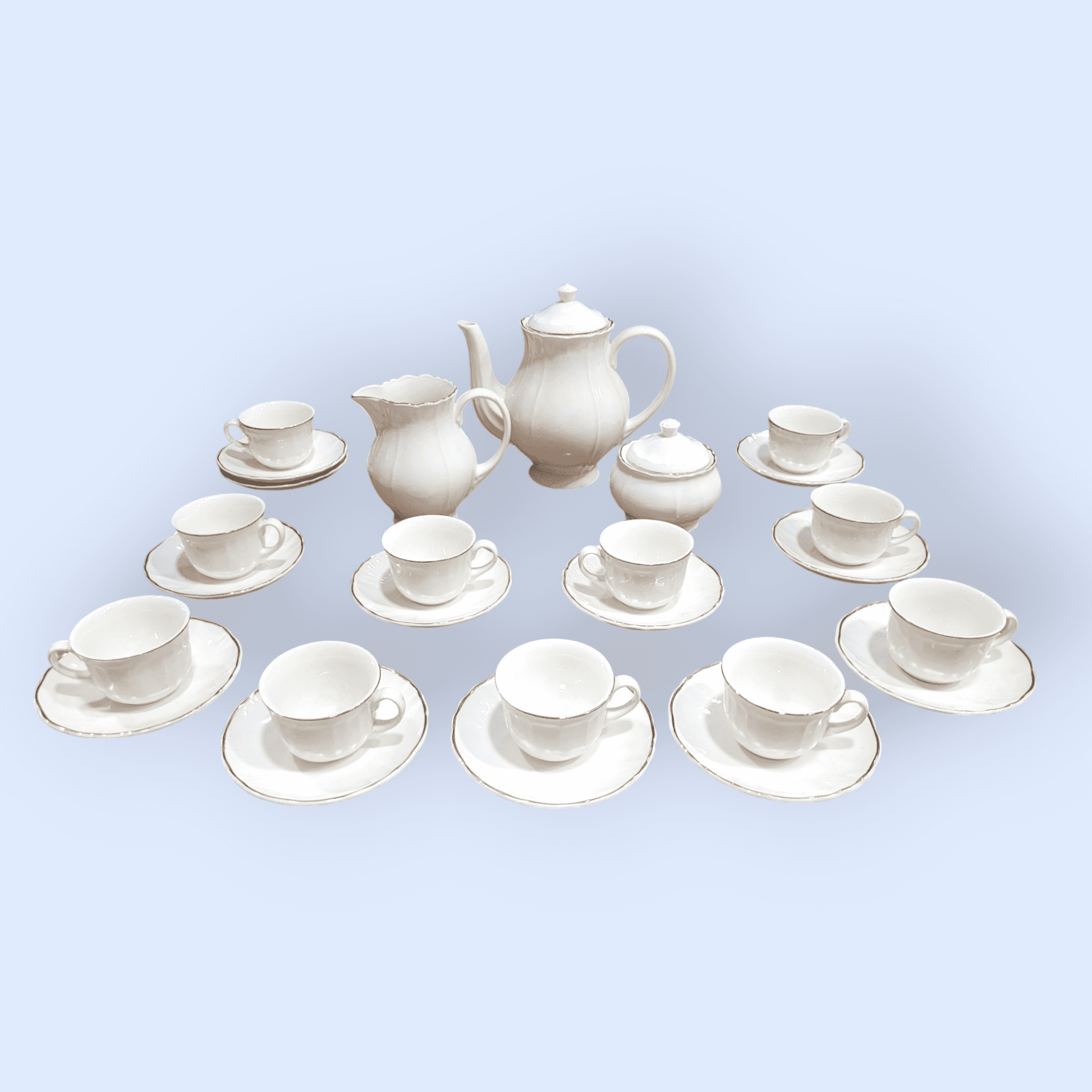 Juego de Café San Claudio en Porcelana Española, Elegancia y Estilo - Cositas Antiguas – La Guadaña, Anticuarios Online en Jerez , vender antigüedades, muebles antiguos