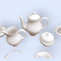 Juego de Café San Claudio en Porcelana Española, Elegancia y Estilo - Cositas Antiguas – La Guadaña, Anticuarios Online en Jerez , vender antigüedades, muebles antiguos
