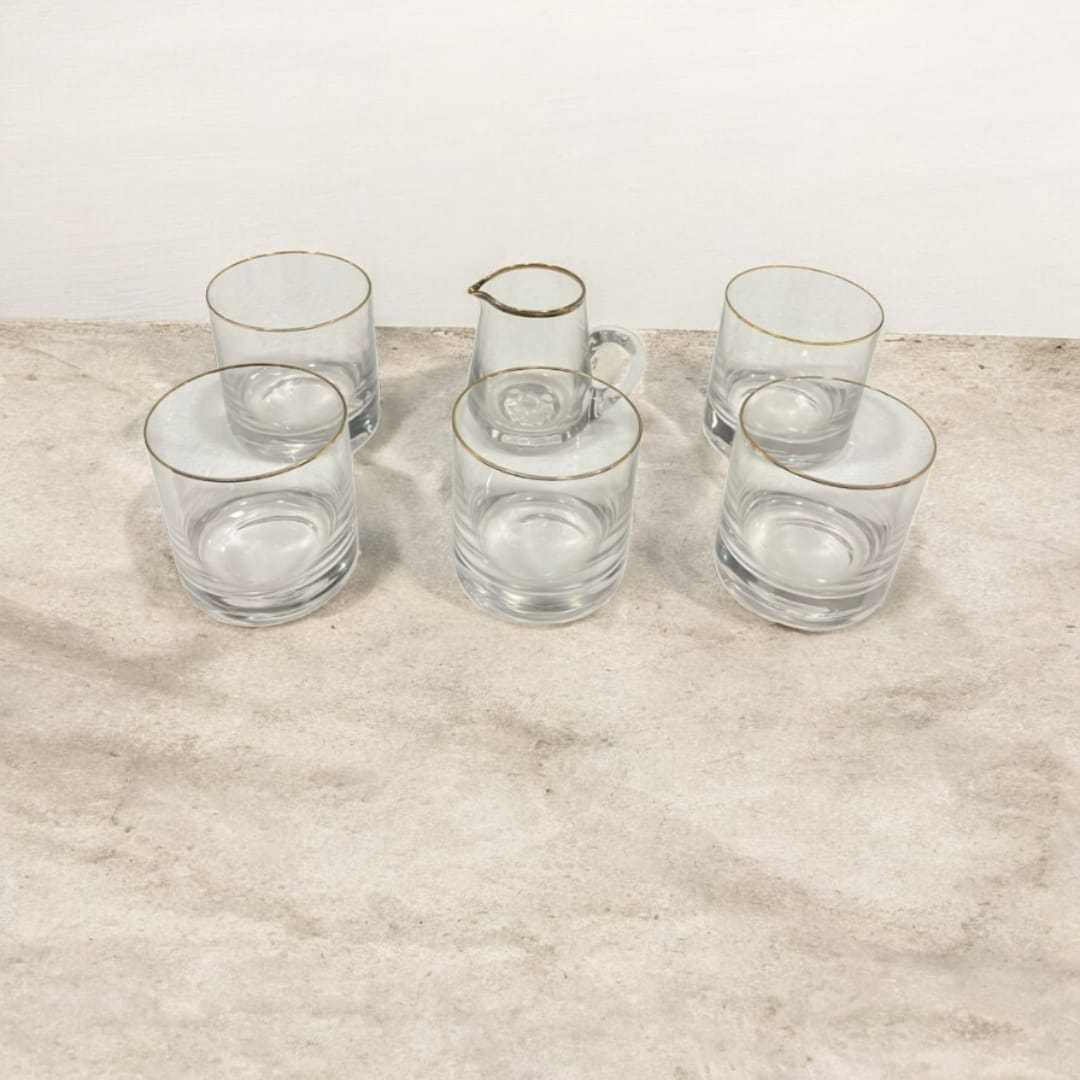 Conjunto de Cristal de Bohemia con Filo de Oro – Elegancia y Calidad - Cositas Antiguas – La Guadaña, Anticuarios Online en Jerez , vender antigüedades, muebles antiguos