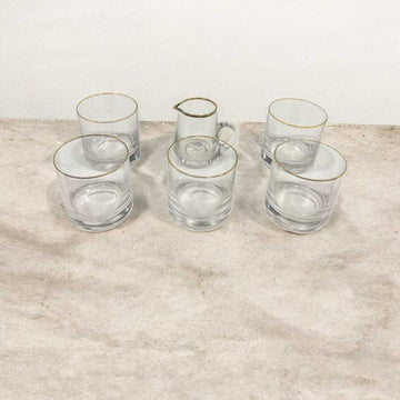 Conjunto de Cristal de Bohemia con Filo de Oro – Elegancia y Calidad - Cositas Antiguas – La Guadaña, Anticuarios Online en Jerez , vender antigüedades, muebles antiguos