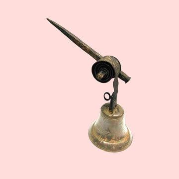 Campanilla de Bronce y Hierro Forjado - Estilo Clásico - Cositas Antiguas – La Guadaña, Anticuarios Online en Jerez , vender antigüedades, muebles antiguos