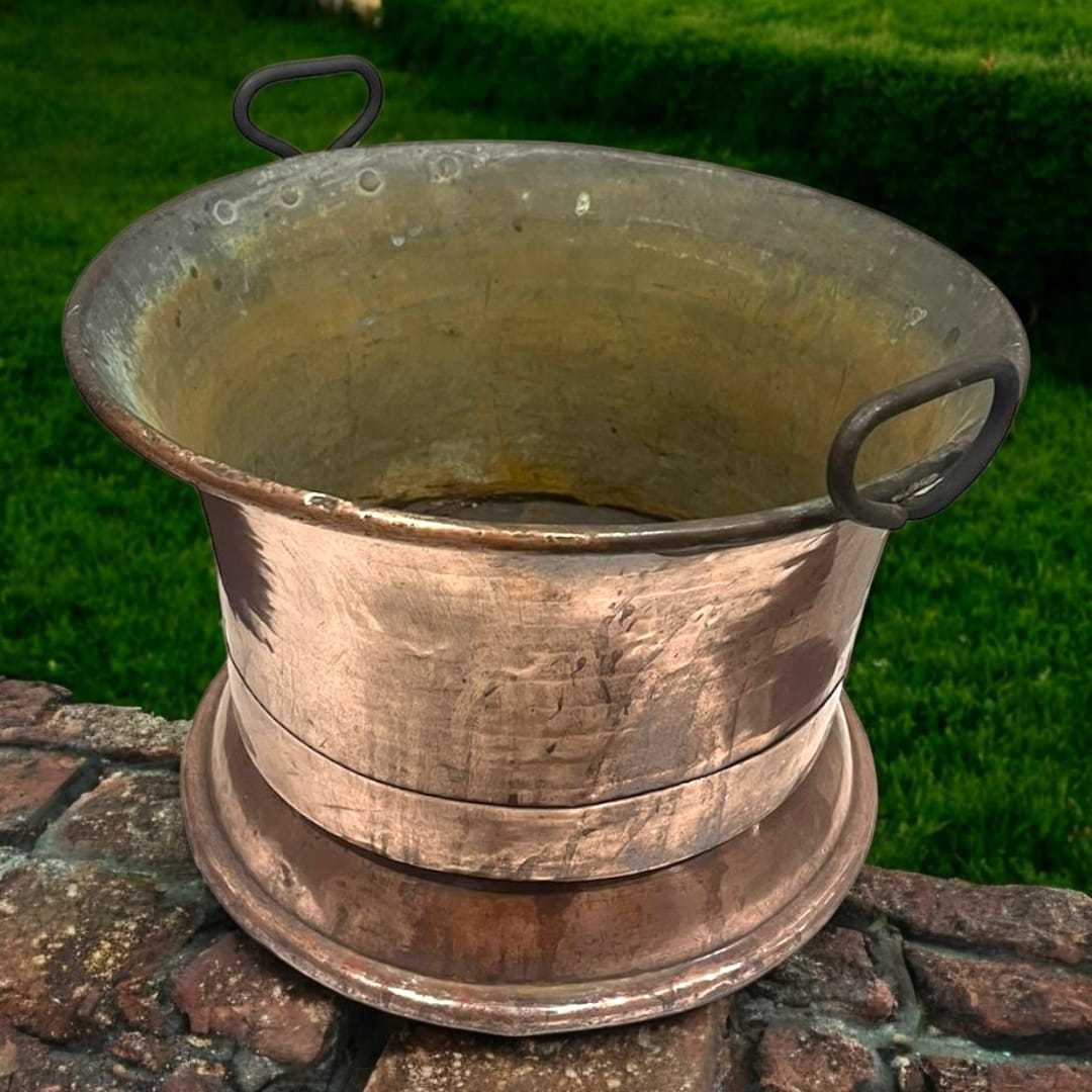Macetero antiguo de cobre con asas | estilo vintage - Cositas Antiguas – La Guadaña, Anticuarios Online en Jerez , vender antigüedades, muebles antiguos