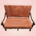 Sofá Vintage de Madera Tallada y Tapicería Clásica - Cositas Antiguas – La Guadaña, Anticuarios Online en Jerez , vender antigüedades, muebles antiguos