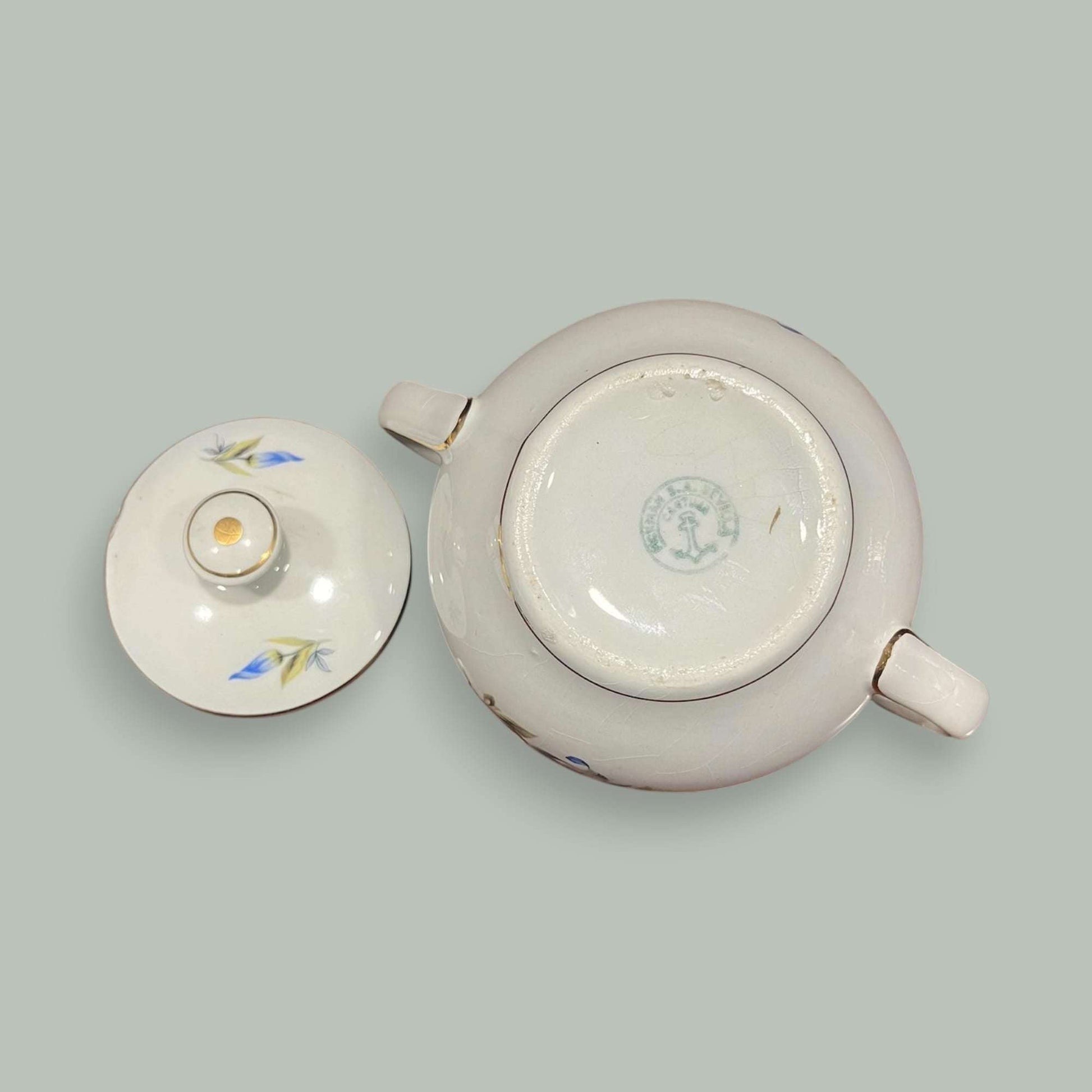 Azucarero Pickman antiguo de porcelana con diseño floral - Cositas Antiguas – La Guadaña, Anticuarios Online en Jerez , vender antigüedades, muebles antiguos