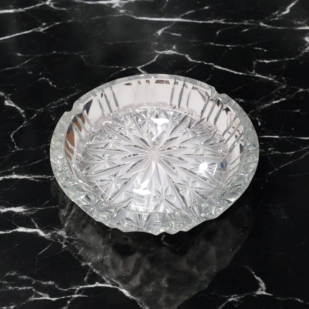 Cenicero de cristal con relieves en forma de estrellas - Cositas Antiguas – La Guadaña, Anticuarios Online en Jerez , vender antigüedades, muebles antiguos