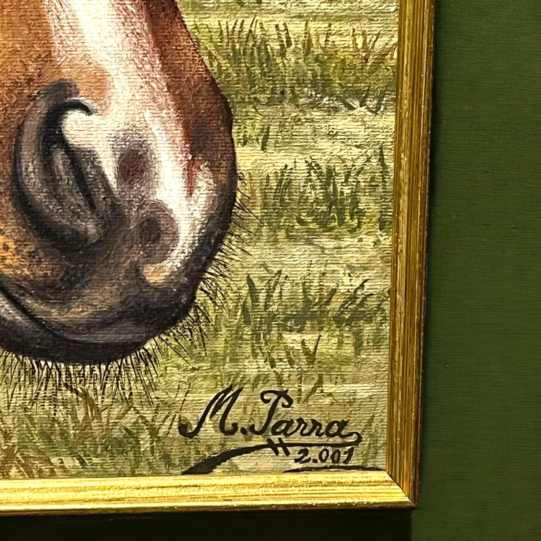 Óleo de caballo en el campo por Miguel Parra - Cositas Antiguas – La Guadaña, Anticuarios Online en Jerez , vender antigüedades, muebles antiguos
