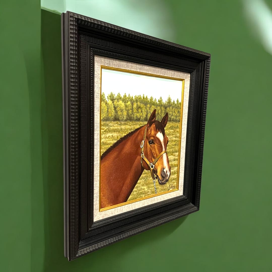 Óleo de caballo en el campo por Miguel Parra - Cositas Antiguas – La Guadaña, Anticuarios Online en Jerez , vender antigüedades, muebles antiguos