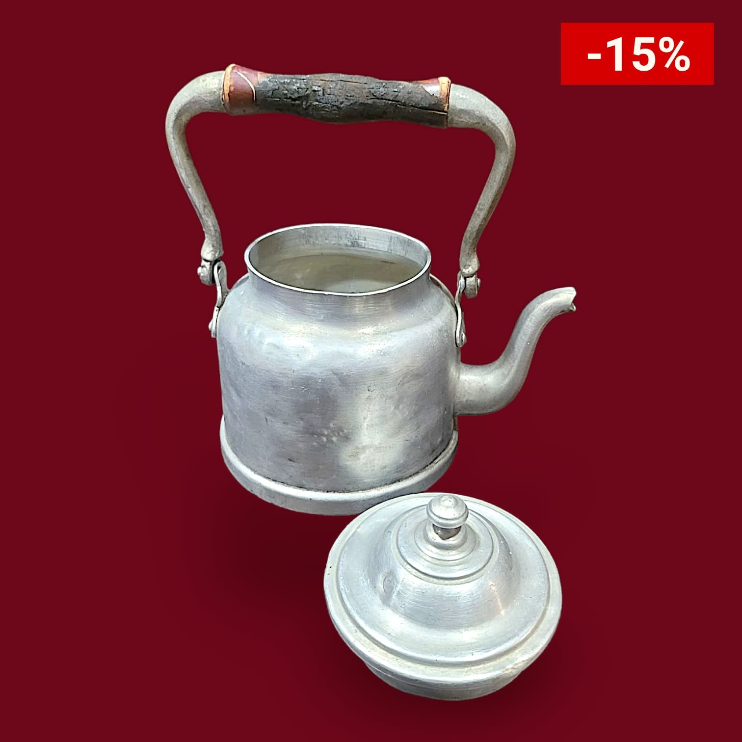 Cafetera de aluminio antigua - Elegancia y funcionalidad - Cositas Antiguas – La Guadaña, Anticuarios Online en Jerez , vender antigüedades, muebles antiguos