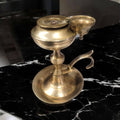 Candil de aceite antiguo en metal dorado con tapa - Cositas Antiguas – La Guadaña, Anticuarios Online en Jerez , vender antigüedades, muebles antiguos