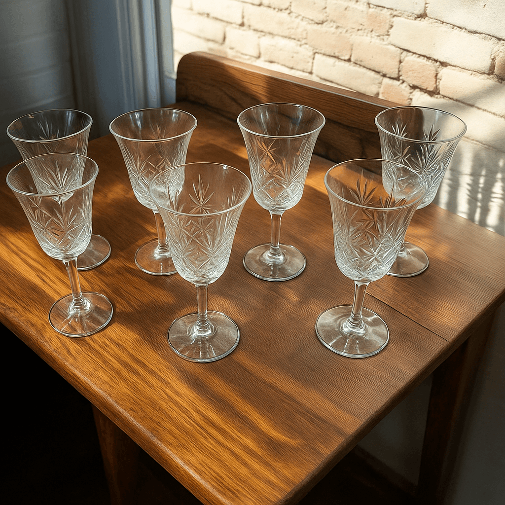 Copas de Cristal de Bohemia talladas - Elegancia y Tradición - Cositas Antiguas – La Guadaña, Anticuarios Online en Jerez , vender antigüedades, muebles antiguos