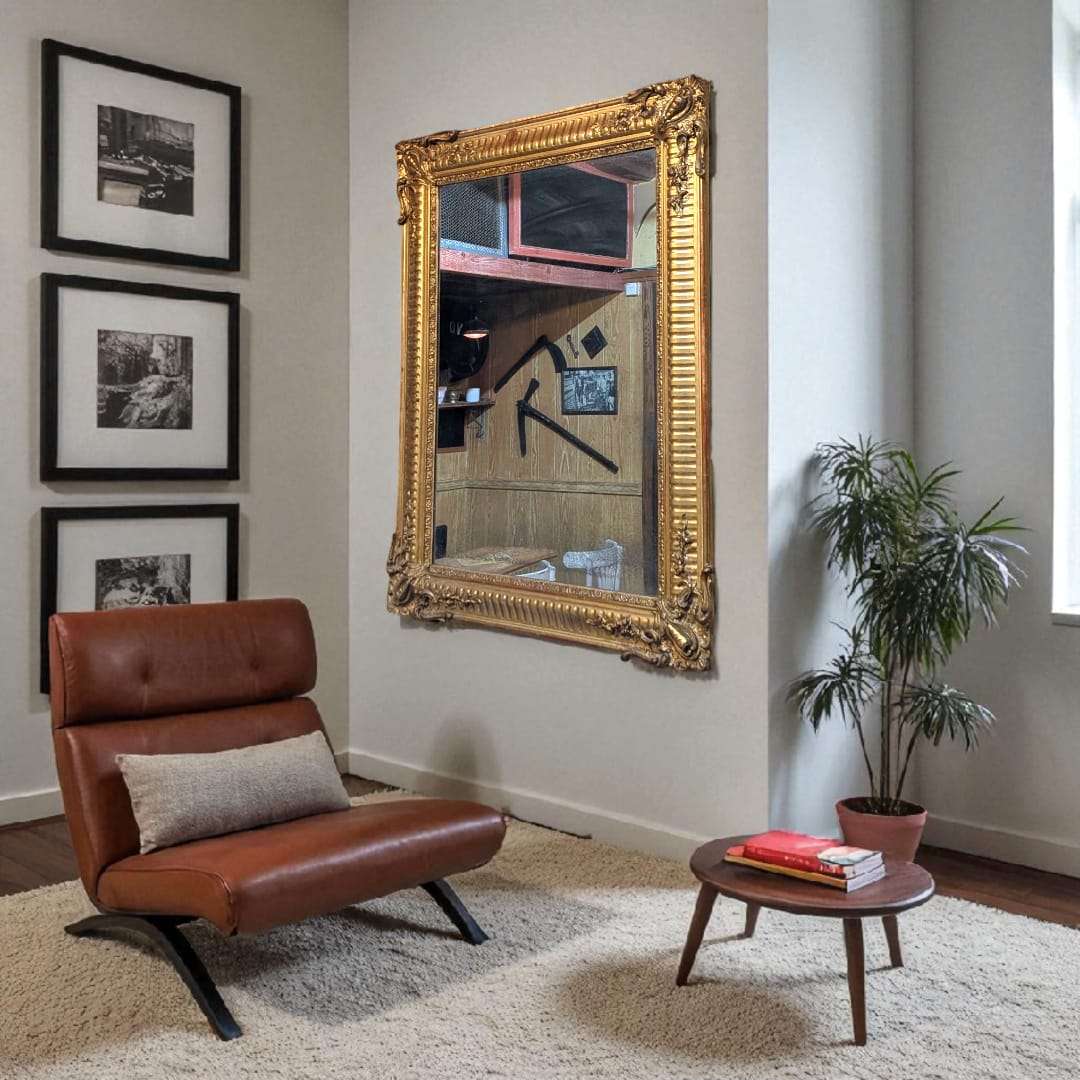 Espejo romántico antiguo con marco de pan de oro original - Cositas Antiguas – La Guadaña, Anticuarios Online en Jerez , vender antigüedades, muebles antiguos