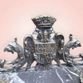 Escribanía de mármol negro y metal plateado con águila - Cositas Antiguas – La Guadaña, Anticuarios Online en Jerez , vender antigüedades, muebles antiguos