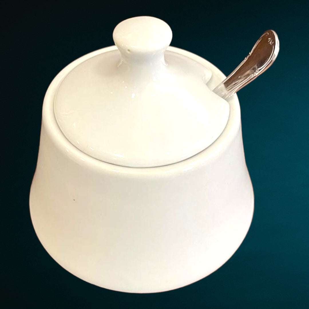 Azucarero en porcelana blanca de calidad excelente - Cositas Antiguas – La Guadaña, Anticuarios Online en Jerez , vender antigüedades, muebles antiguos