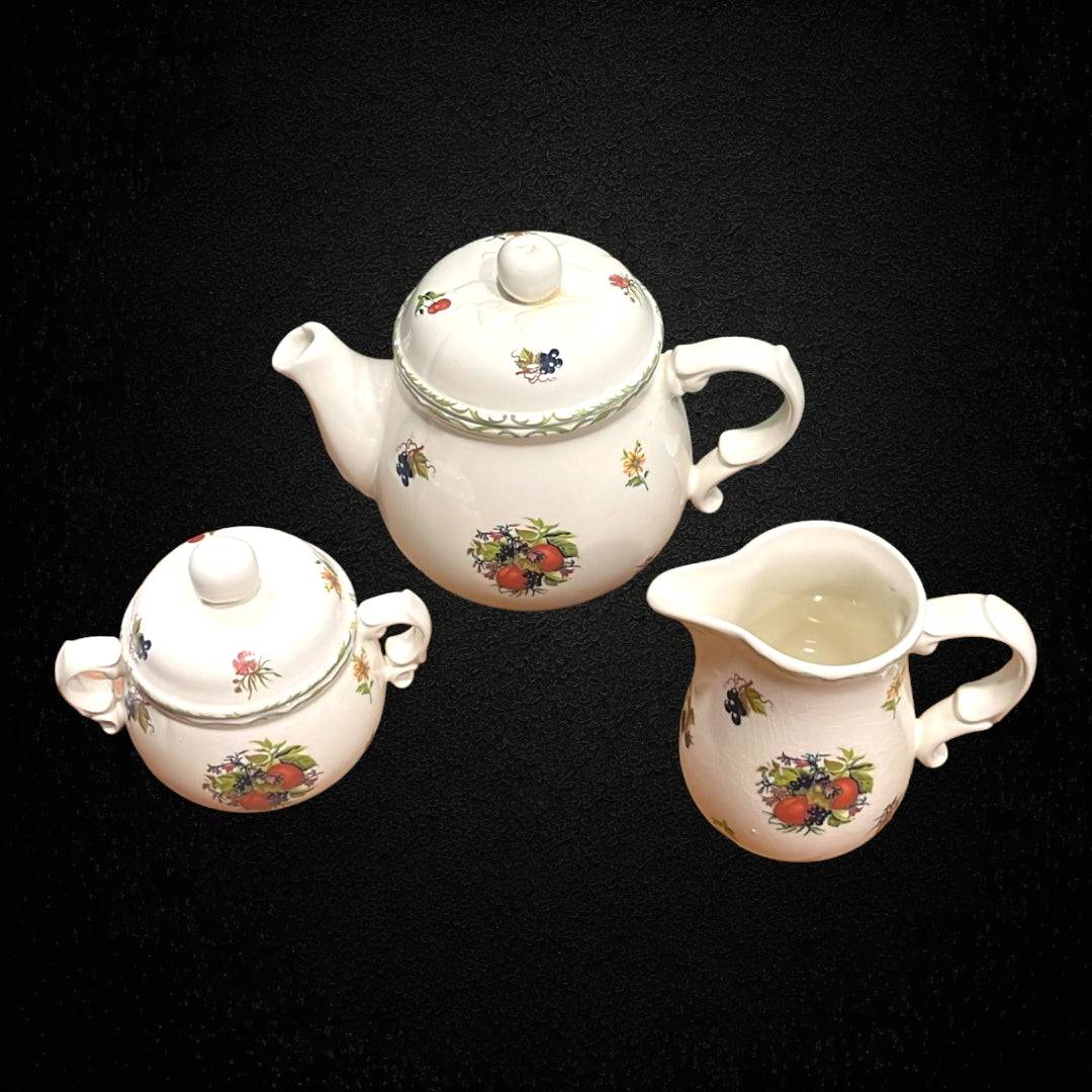 Juego de Te | San Claudio- Flores y Frutas - Cositas Antiguas – La Guadaña, Anticuarios Online en Jerez , vender antigüedades, muebles antiguos