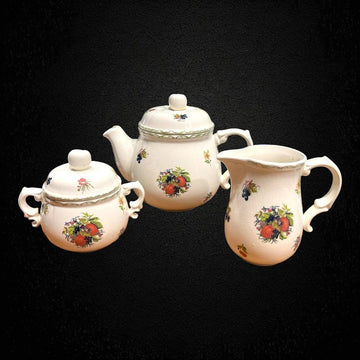 Juego de Te | San Claudio- Flores y Frutas - Cositas Antiguas – La Guadaña, Anticuarios Online en Jerez , vender antigüedades, muebles antiguos