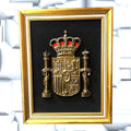Escudo de España en cuadro de metal – Orgullo Nacional - Cositas Antiguas – La Guadaña, Anticuarios Online en Jerez , vender antigüedades, muebles antiguos