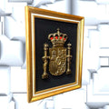 Escudo de España en cuadro de metal – Orgullo Nacional - Cositas Antiguas – La Guadaña, Anticuarios Online en Jerez , vender antigüedades, muebles antiguos