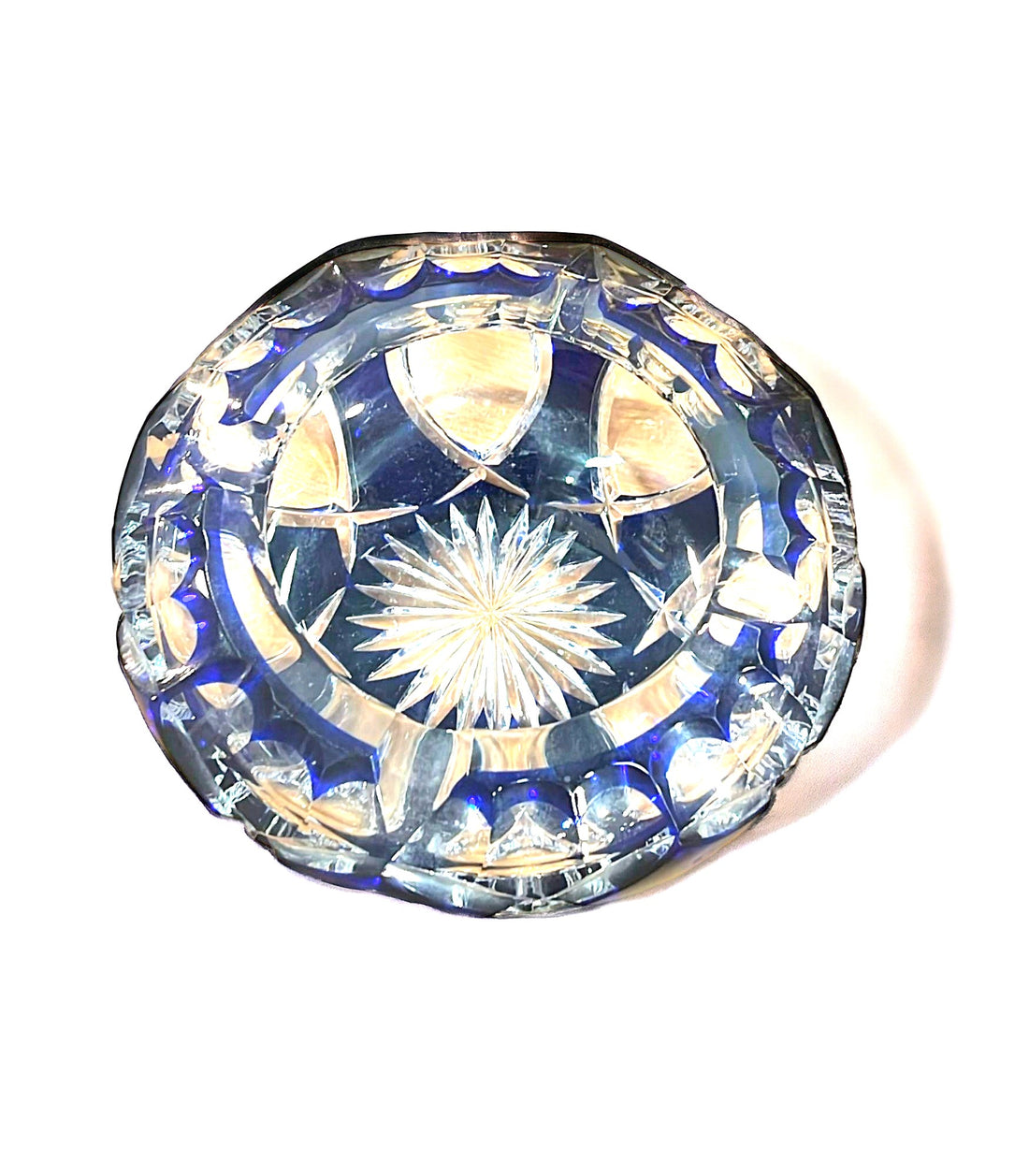 Cenicero Cristal Bohemia Bicolor - Cositas Antiguas – La Guadaña, Anticuarios Online en Jerez , vender antigüedades, muebles antiguos