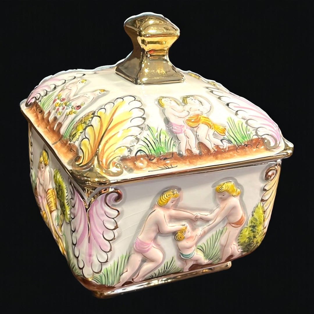 Bombonera Porcelana - Bombonera decorada - Cositas Antiguas – La Guadaña, Anticuarios Online en Jerez , vender antigüedades, muebles antiguos