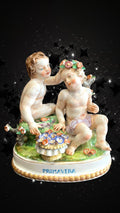 Pareja de Amorcillos Primavera - Cositas Antiguas – La Guadaña, Anticuarios Online en Jerez , vender antigüedades, muebles antiguos