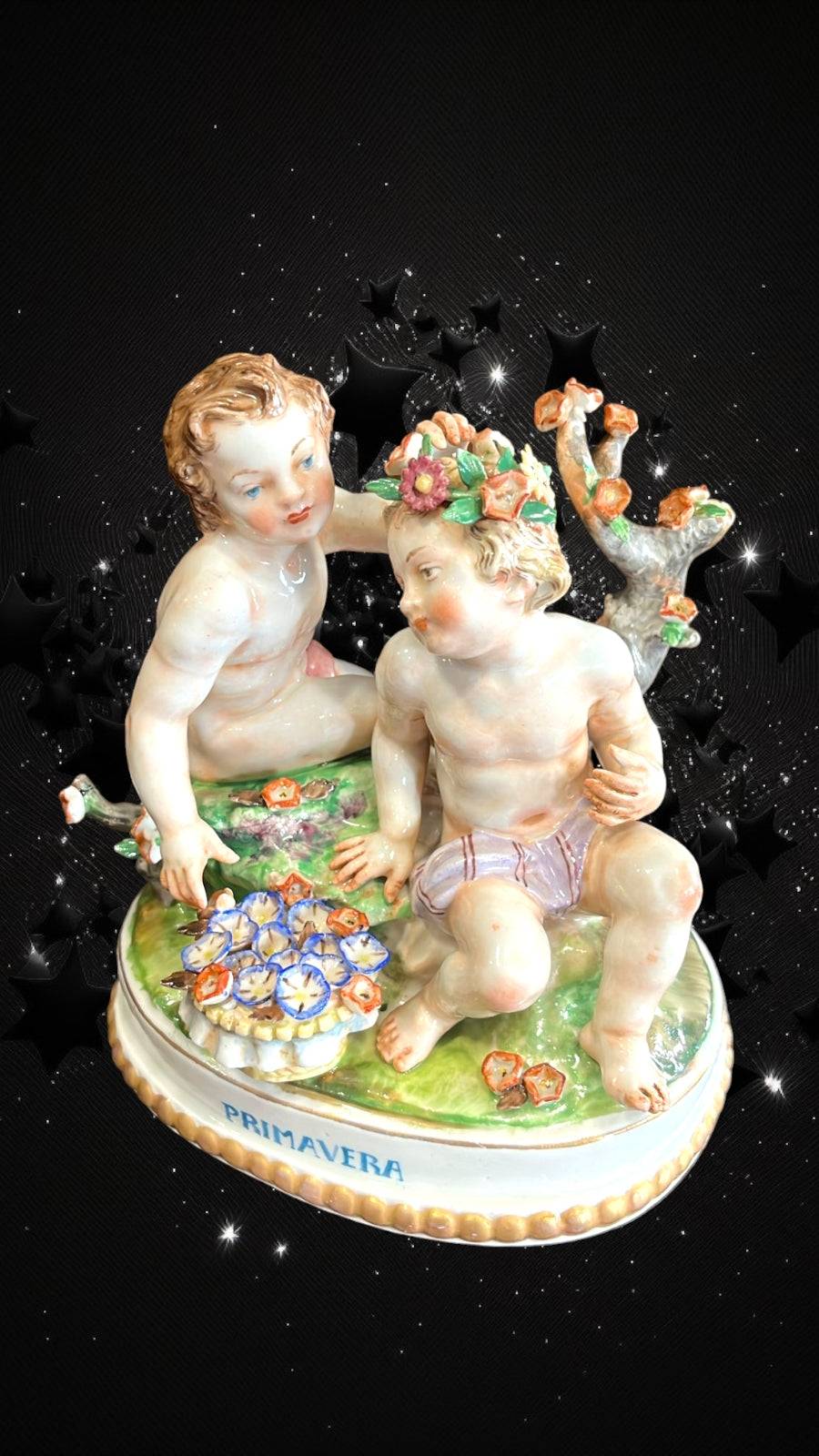 Pareja de Amorcillos Primavera - Cositas Antiguas – La Guadaña, Anticuarios Online en Jerez , vender antigüedades, muebles antiguos