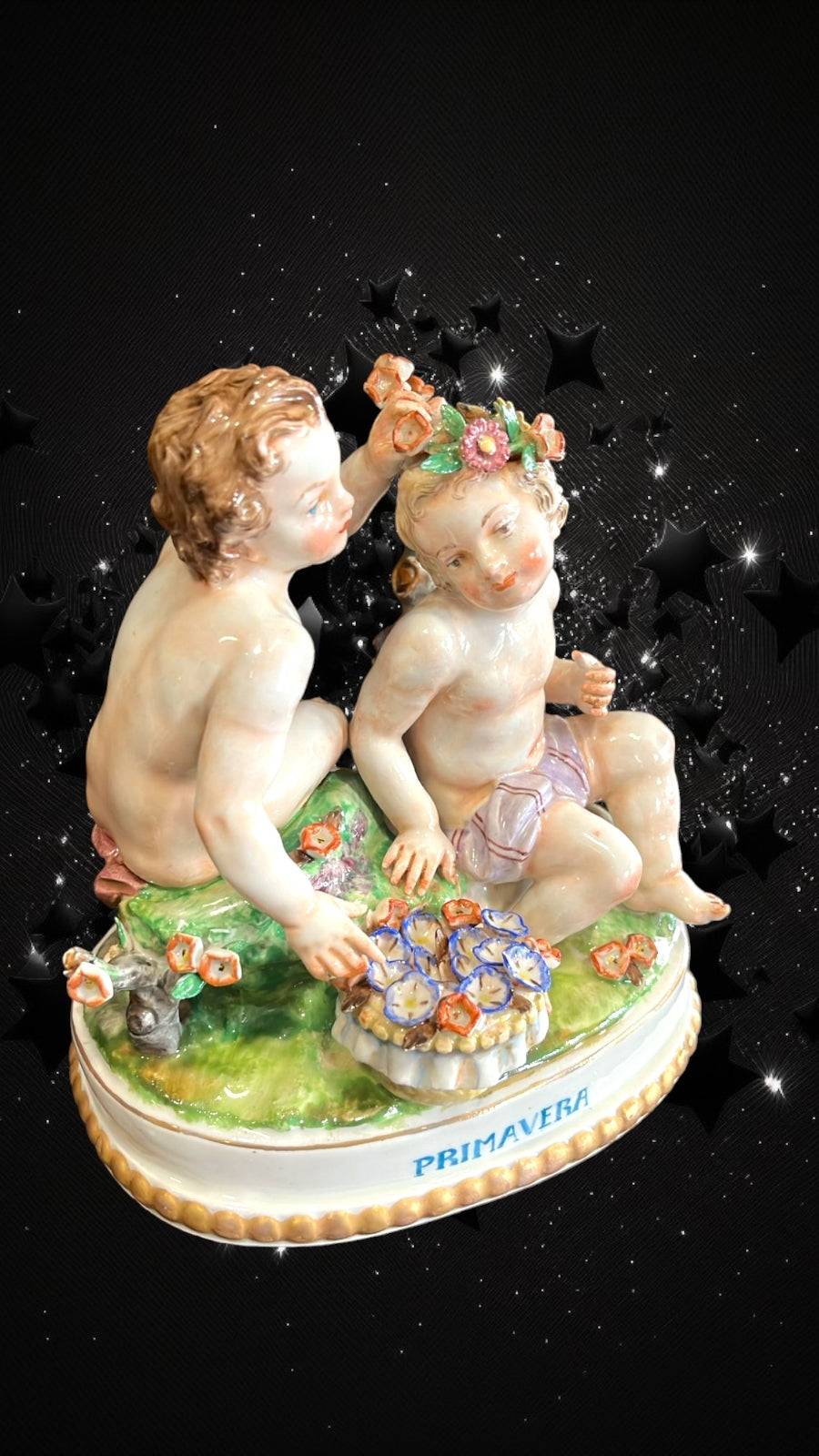 Pareja de Amorcillos Primavera - Cositas Antiguas – La Guadaña, Anticuarios Online en Jerez , vender antigüedades, muebles antiguos