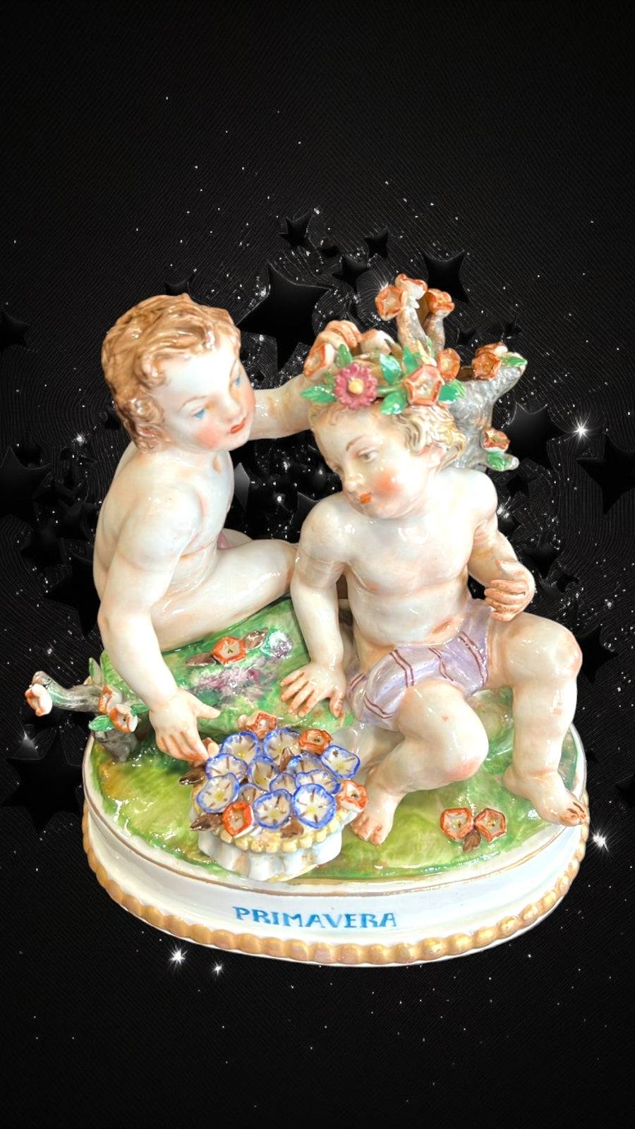 Pareja de Amorcillos Primavera - Cositas Antiguas – La Guadaña, Anticuarios Online en Jerez , vender antigüedades, muebles antiguos