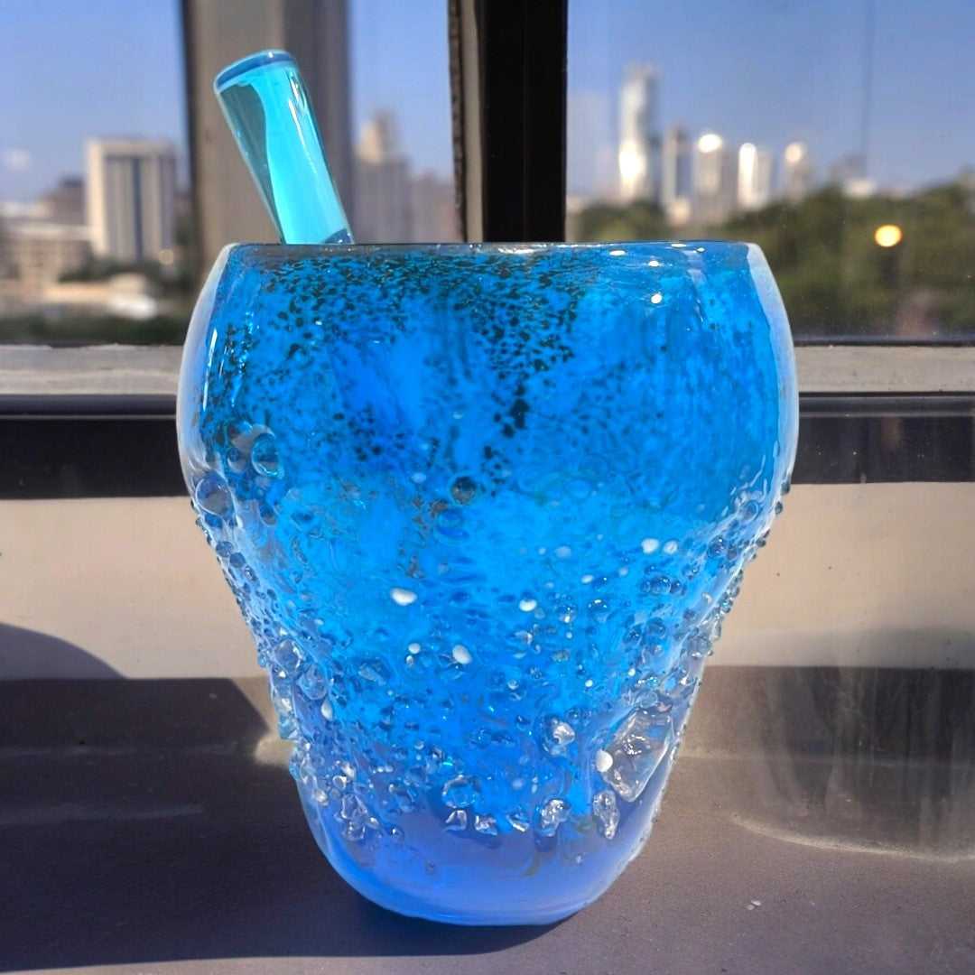 Mortero de Cristal de Murano en Tonos Azules - Cositas Antiguas – La Guadaña, Anticuarios Online en Jerez , vender antigüedades, muebles antiguos