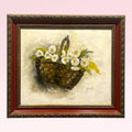 Oleo de canasto de margaritas | Decoración alegre y única - Cositas Antiguas – La Guadaña, Anticuarios Online en Jerez , vender antigüedades, muebles antiguos