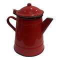 Cafetera o tetera de metal esmaltado rojo brillante - Cositas Antiguas – La Guadaña, Anticuarios Online en Jerez , vender antigüedades, muebles antiguos
