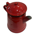 Cafetera o tetera de metal esmaltado rojo brillante - Cositas Antiguas – La Guadaña, Anticuarios Online en Jerez , vender antigüedades, muebles antiguos