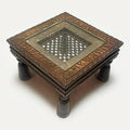 Mesa de Centro Baja de Madera y Metal con Reja India - Cositas Antiguas – La Guadaña, Anticuarios Online en Jerez , vender antigüedades, muebles antiguos