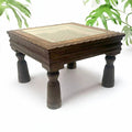 Mesa de Centro Baja de Madera y Metal con Reja India - Cositas Antiguas – La Guadaña, Anticuarios Online en Jerez , vender antigüedades, muebles antiguos