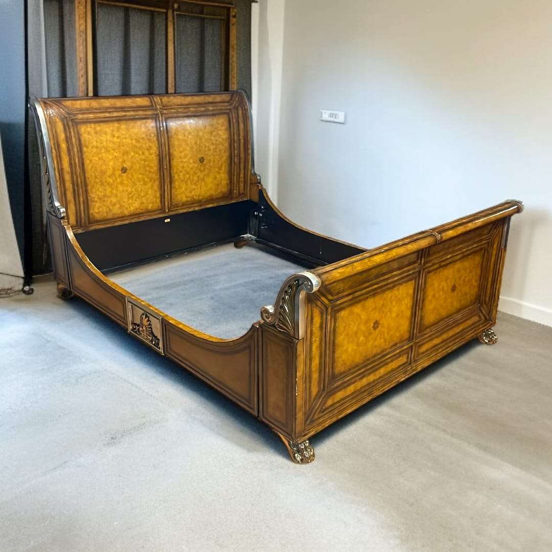 Cama estilo Imperio Maitland Smith queen-size elegante - Cositas Antiguas – La Guadaña, Anticuarios Online en Jerez , vender antigüedades, muebles antiguos