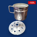 Lechera de aluminio con tapa perforada y asa resistente - Cositas Antiguas – La Guadaña, Anticuarios Online en Jerez , vender antigüedades, muebles antiguos