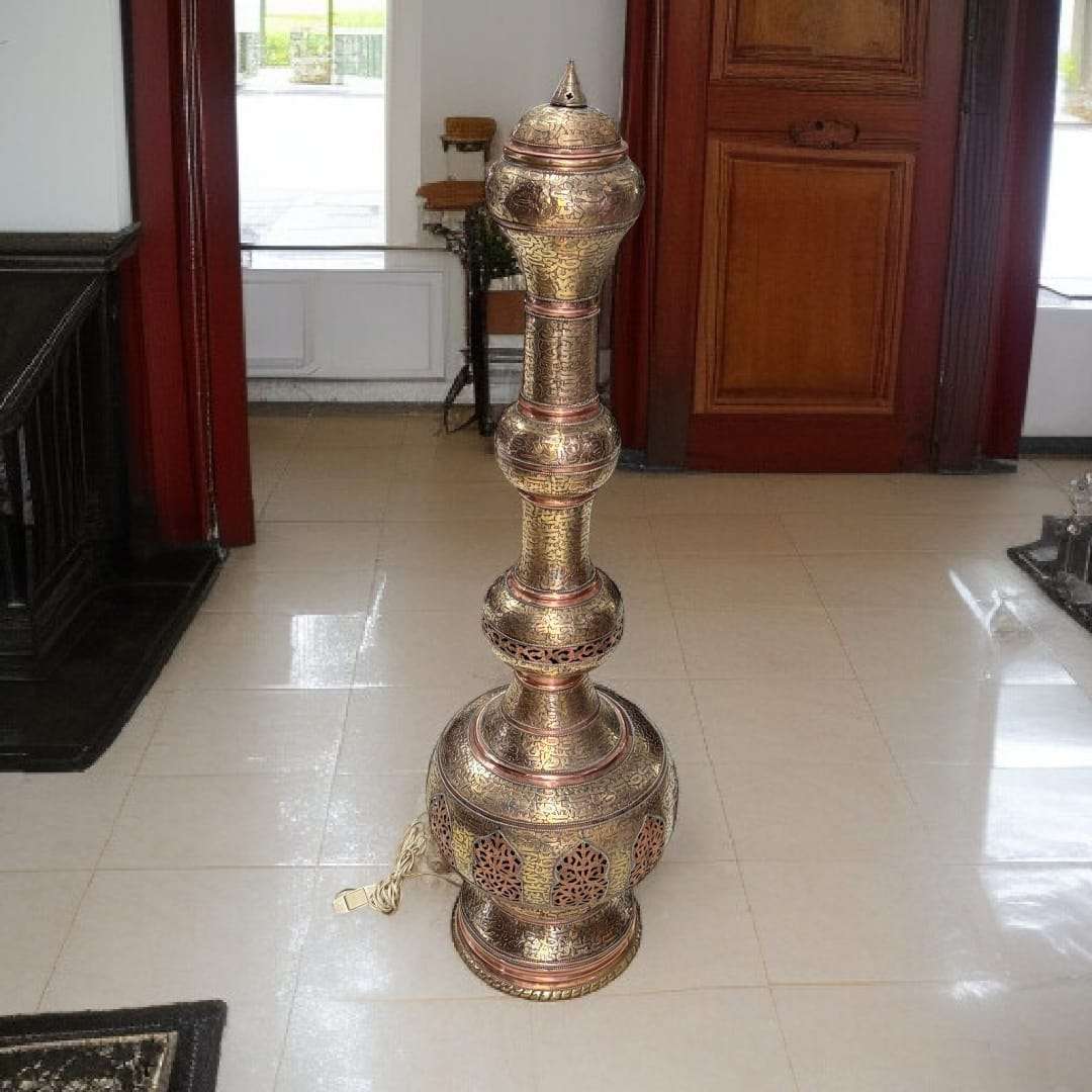 Lampara India antigua de metal y cobre artesanal única - Cositas Antiguas – La Guadaña, Anticuarios Online en Jerez , vender antigüedades, muebles antiguos