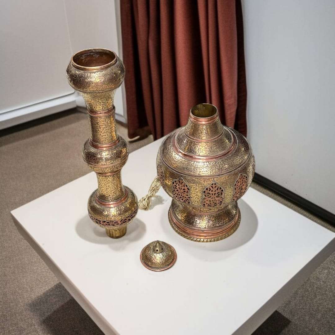 Lampara India antigua de metal y cobre artesanal única - Cositas Antiguas – La Guadaña, Anticuarios Online en Jerez , vender antigüedades, muebles antiguos