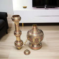 Lampara India antigua de metal y cobre artesanal única - Cositas Antiguas – La Guadaña, Anticuarios Online en Jerez , vender antigüedades, muebles antiguos