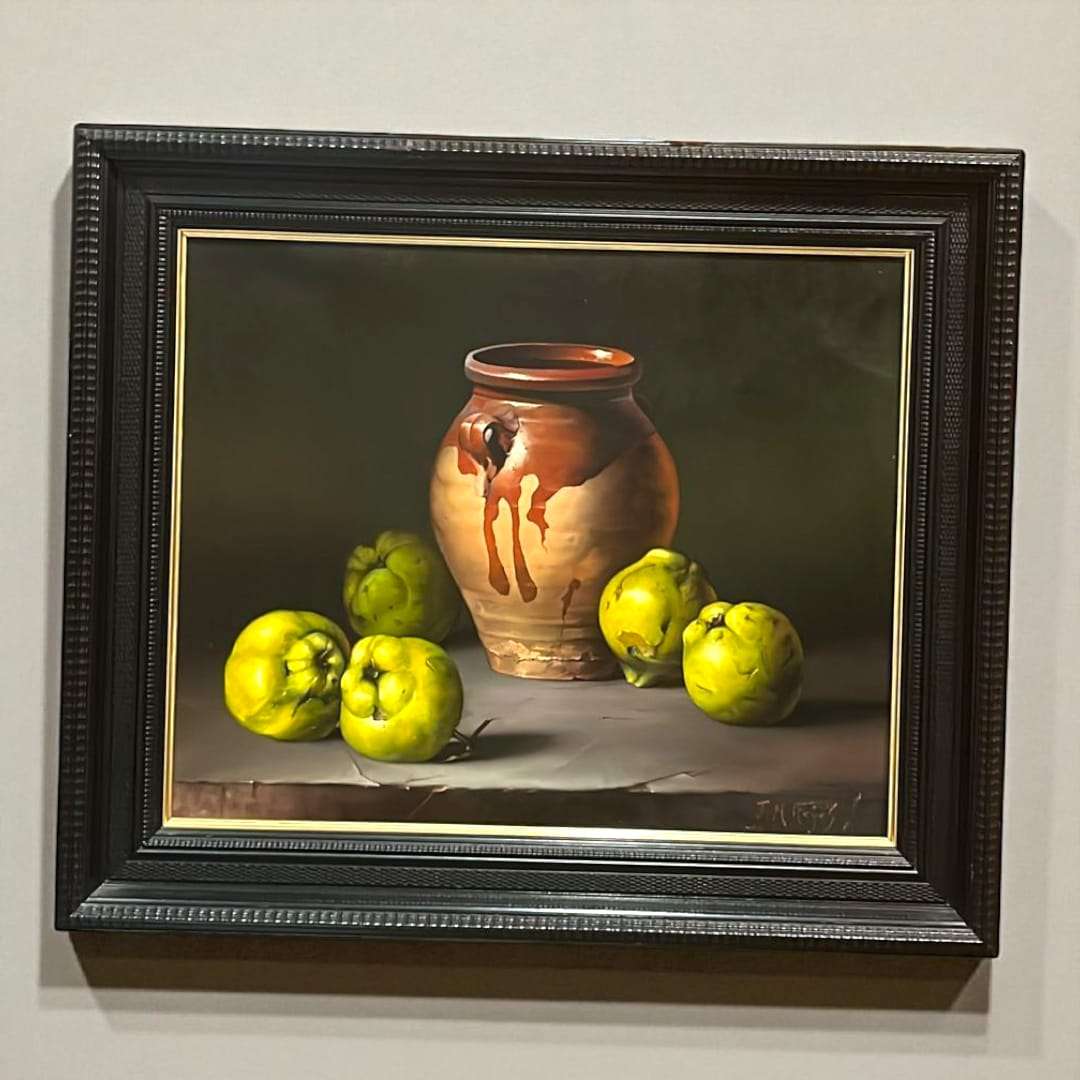 Oleo cuenco de cebollas firmado por José Manuel Reyes - Cositas Antiguas – La Guadaña, Anticuarios Online en Jerez , vender antigüedades, muebles antiguos