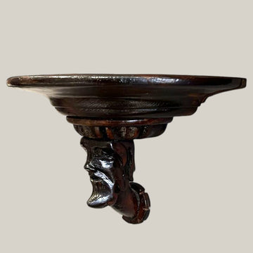 Peana de pared tallada: soporte con cabeza humana en madera - Cositas Antiguas – La Guadaña, Anticuarios Online en Jerez , vender antigüedades, muebles antiguos