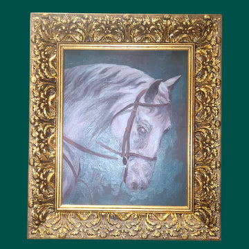 Óleo de caballo clásico elegante – Arte ecuestre en venta - Cositas Antiguas – La Guadaña, Anticuarios Online en Jerez , vender antigüedades, muebles antiguos