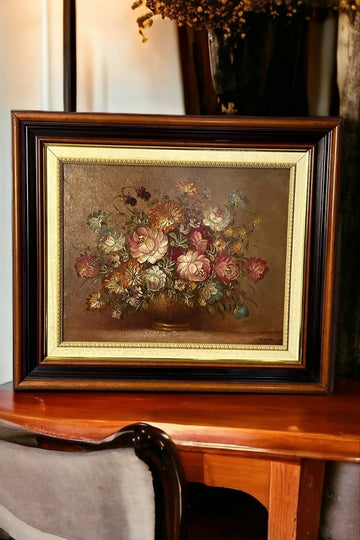 Oleo Centro Floral de Juan Lara - Cositas Antiguas – La Guadaña, Anticuarios Online en Jerez , vender antigüedades, muebles antiguos