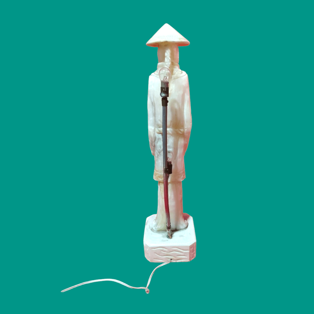 Lámpara de alabastro monje chino con luz indirecta trasera - Cositas Antiguas – La Guadaña, Anticuarios Online en Jerez , vender antigüedades, muebles antiguos