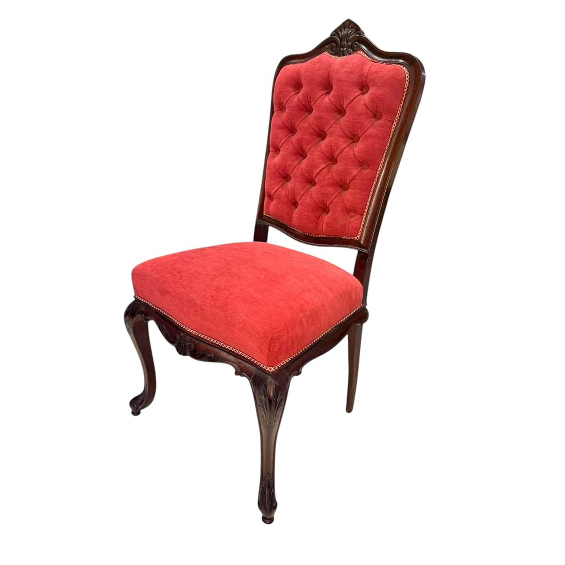 Lote de 3 Sillas Luis XV antiguas tapizadas en rojo - Cositas Antiguas – La Guadaña, Anticuarios Online en Jerez , vender antigüedades, muebles antiguos