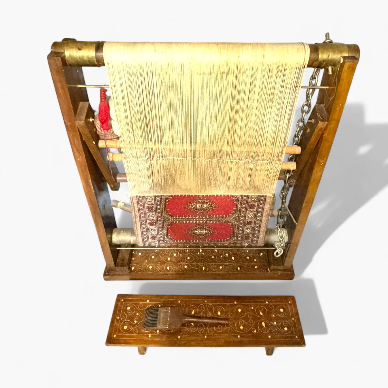 Telar Antiguo con Incrustaciones de Nácar Único Artesanal - Cositas Antiguas – La Guadaña, Anticuarios Online en Jerez , vender antigüedades, muebles antiguos
