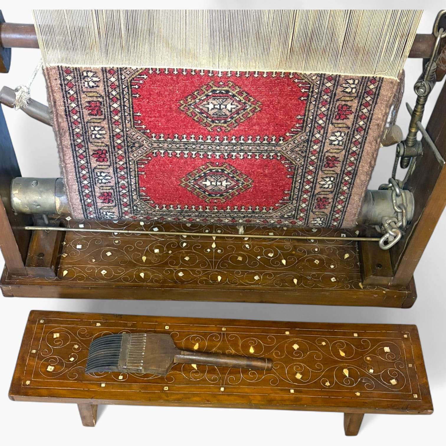 Telar Antiguo con Incrustaciones de Nácar Único Artesanal - Cositas Antiguas – La Guadaña, Anticuarios Online en Jerez , vender antigüedades, muebles antiguos
